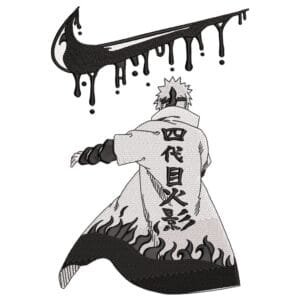Minato Swoosh Embroidery Design - Naruto Nike Anime Embroidery Design