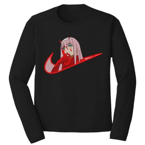 Zero Two Swoosh Embroidery Design - Darling in the Franxx Nike Anime Embroidery Design