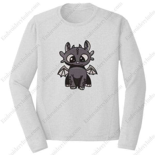 Toothless Embroidery Design - How to Train a Dragon
