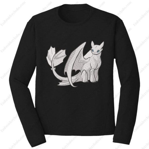 Light Fury Embroidery Design - How to Train a Dragon