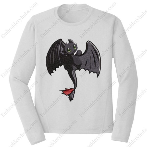 Toothless Embroidery Design - How to Train a Dragon