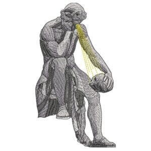 Democritus Embroidery Design - Greek Gods Embroidery Design