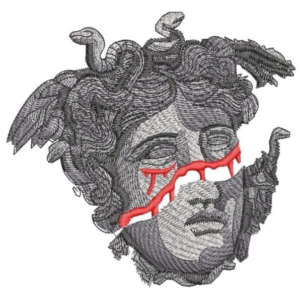 Medusa Embroidery Design - Greek Gods Embroidery Design