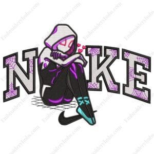 Gwen Nike Embroidery Design - Spiderman Nike Superhero Embroidery Design