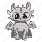 Light Fury Embroidery Design - How to Train a Dragon