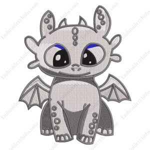 Light Fury Embroidery Design - How to Train a Dragon
