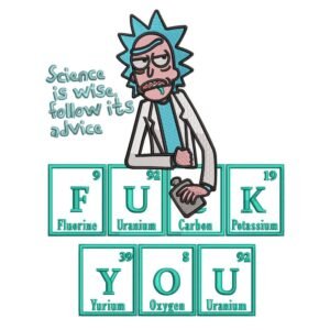 Rick Chemistry Embroidery Design - Rick & Morty