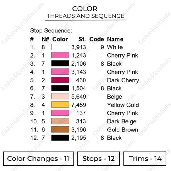 Helga Embroidery Design - Hey Arnold