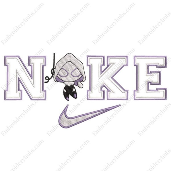 Gwen Nike Embroidery Design - Spiderman Superhero Embroidery Design
