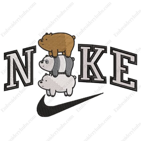 Bears Nike Embroidery Design - We Bare Bears