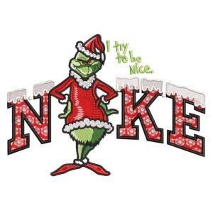 Grinch Christmas Nike Embroidery Design - Grinch