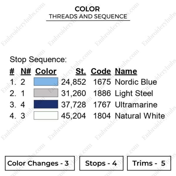 Japanese Ocean Waves Embroidery Design - Nature Embroidery Design