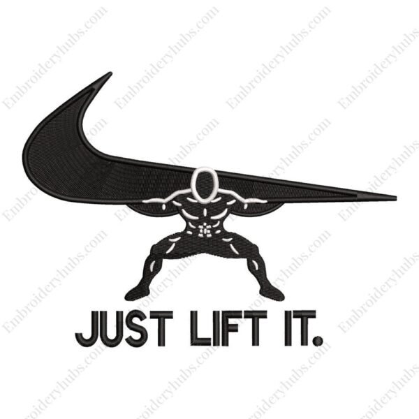 Just Lift It Swoosh Embroidery Design -  Gym Embroidery Design