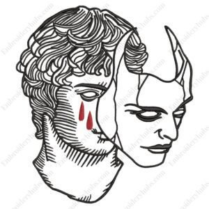 Devil Mask Embroidery Design