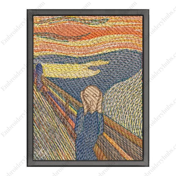 The Scream Embroidery Design - Edvard Munch