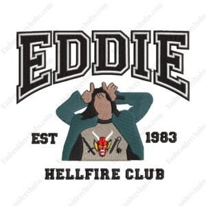 Eddie Hellfire Club Embroidery Design - Stranger Things