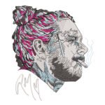 Post Malone Embroidery Design
