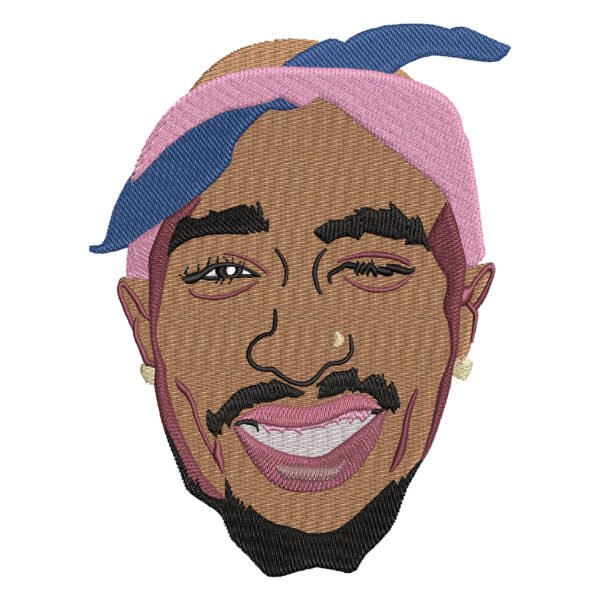 Tupac Smile Embroidery Design